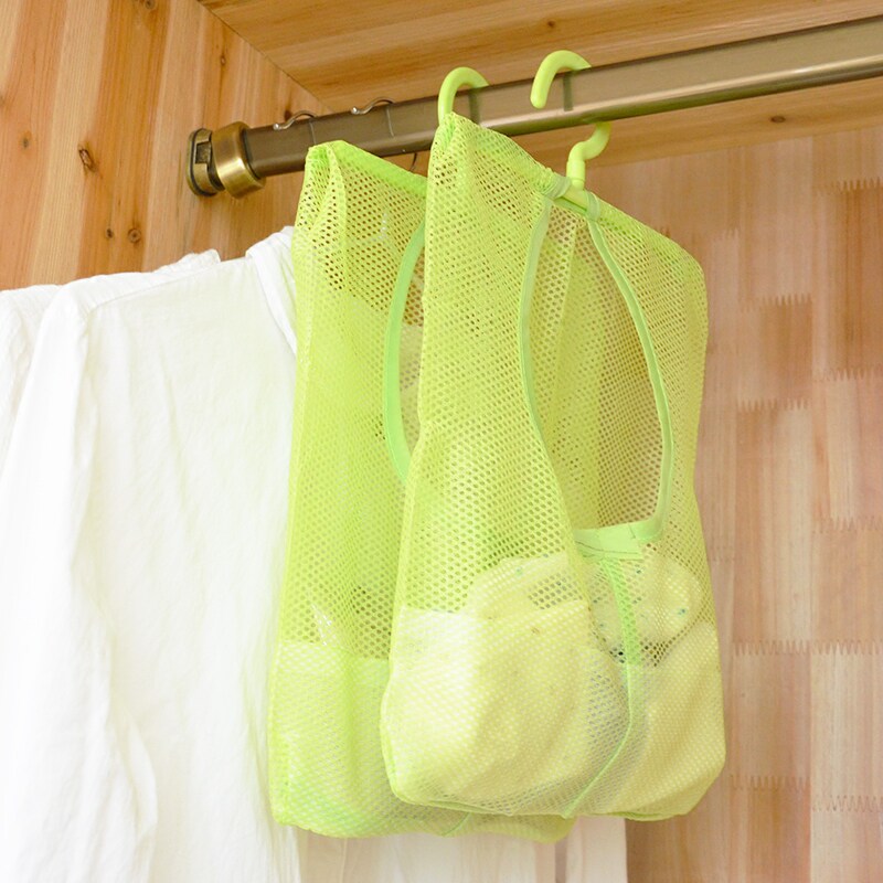 Transparent grid can be hung storage bag Hangable storage net bag convenient and easy to classify sundries storage bag