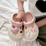 Летние тапочки в стиле Crocs на платформе, пляжные мюли, женские тапочки, увеличивают рост, подходят для носки на улице, коллекция 2025 года, пляжный стиль, можно носить двумя способами