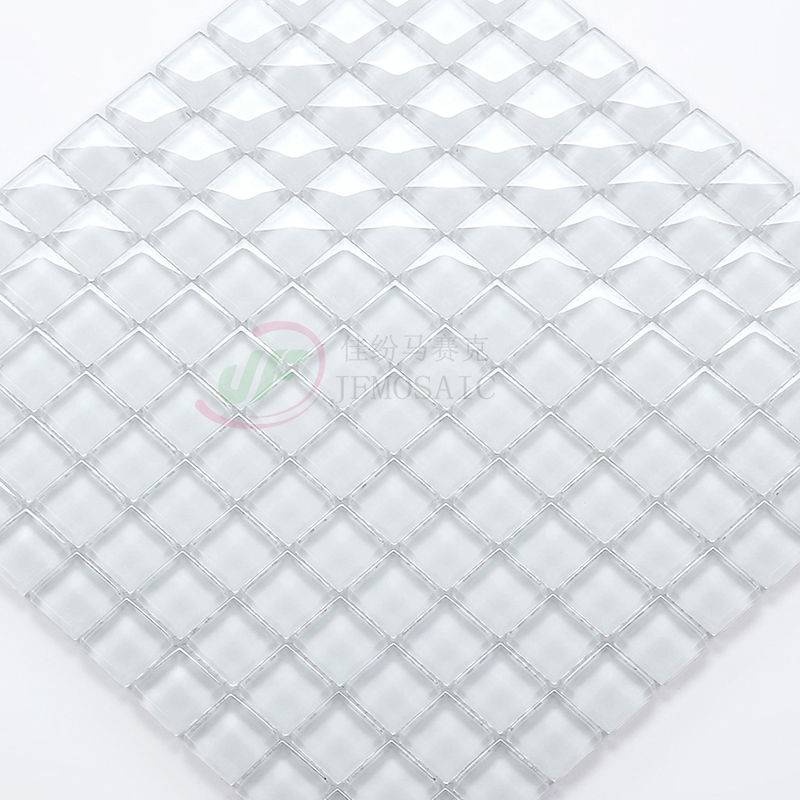Ultra White Crystal Glass Mosaic Modern Background Wall Kitchen Makeup Room Ground Wall Pool Special Tiles