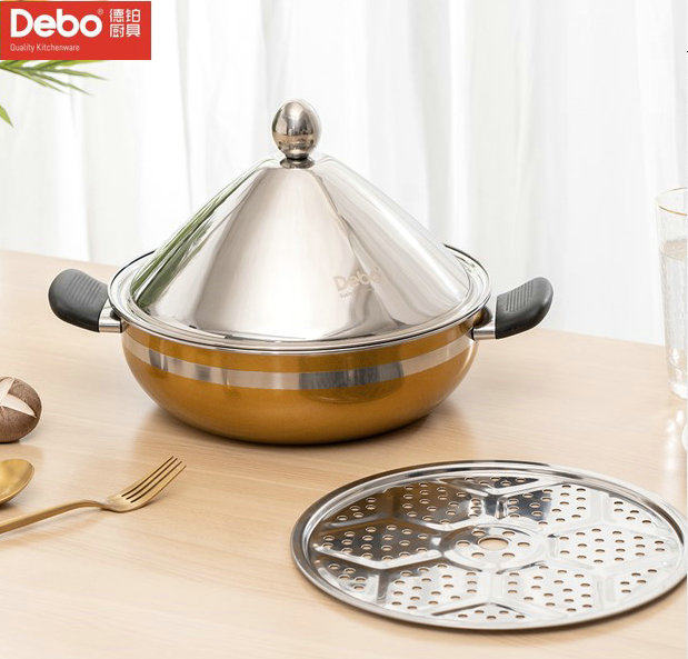 Debo de Platinum Valberg soup pot steam pot Taji pot stainless steel large pot large diameter 26cm 135