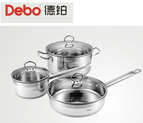 Debo Kalehans- Stainless steel soup pot, milk pot, frying pan, three-piece pot set DEP-35