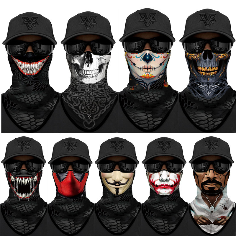 Outdoor sports riding ice silk ear hanging locomotive 3D Neck Face Towels Sun Protection Windproof Dust speed dry male and female mask Summer