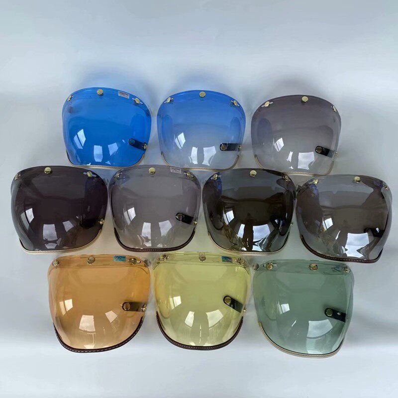 Spot Taiwan Imports Feture retro Harley 3 4 Armor Universal Bubble lenses can lift flipped with bracket