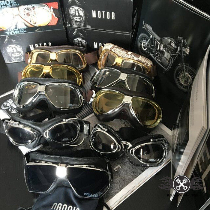 Spot Italy Nannini Nunini's retro Harley locomotive goggle genuine leather windproof goggles