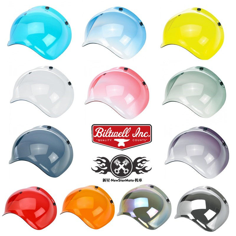 Spot USA BILTWELL Retro Moron Locomotive Bubble safety helmet 3 4 Half helmet Windshield Universal Goggles
