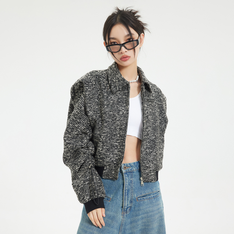 Nextdawn Short Chanel-Style Jacket, Niche Design, High-End Feel, Versatile for Spring and Autumn, Casual Jacket Top for Trendy Women