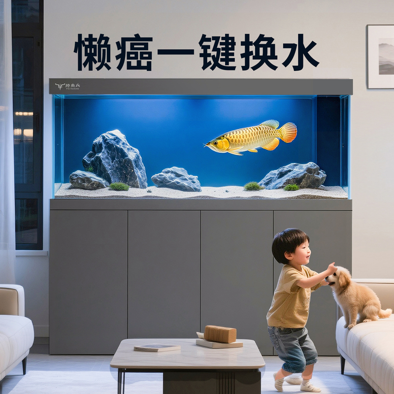 Teyu's Large Living Room Fish Tank, Intelligent Ultra-White Glass, Professional Bottom Filtration, Integrated Ecological Arowana Tank, Qingchuan