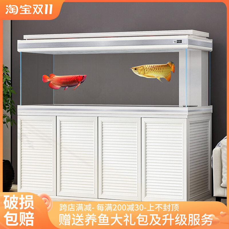 Special fish tank living room household Jinjing ultra-white glass bottom filter ecological custom light luxury color butterfly large red dragon tank