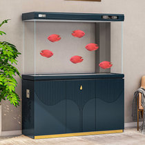 Fish tank living room large and medium-sized ultra-white glass fish tank home 2021 aquarium screen light luxury bottom filter gold fish tank