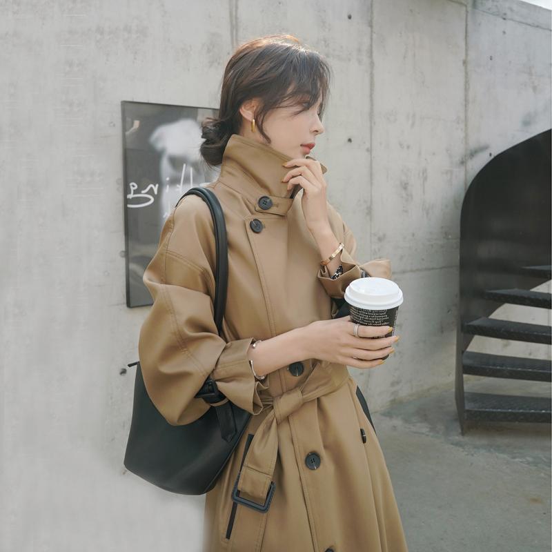 Lecea Alice Casual Fashion Cover 2022 New Lightly Fashion Long Edition Double Row Windclothes