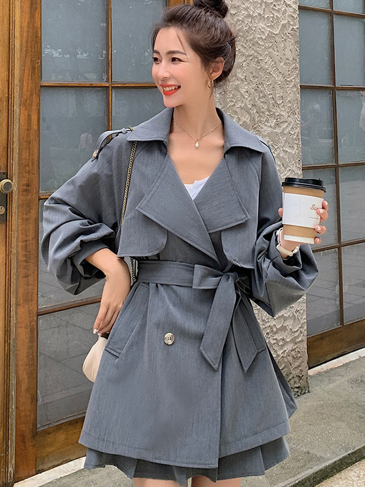 Lecea Alice Peppleskirt suit Two sets 2022 Spring new Korean version Temperament Slim Windcoat Jacket