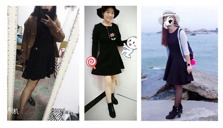 2018 mùa thu đen eo cao váy nữ đã mỏng Một chữ nhỏ váy đen thon váy trễ vai váy fluffy vest mùa đông váy chữ a công sở