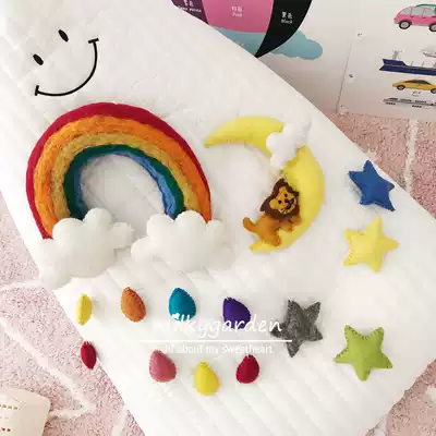 Milky garden ins wind Nepal handmade wool felt rainbow clouds moon children's room wall decoration