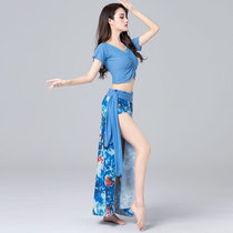 Танец живота Gongfu open slit Long dress suit Sexy V neckline Dью Belly short slew oriental dance Dance of service S