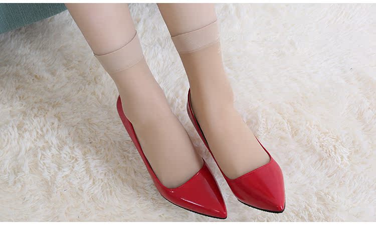 Vớ Myers chính hãng vớ nữ bền nhung chống móc mùa xuân và mùa hè mỏng phần vớ vớ gia cố ngón chân - Vớ sợi tre tất nam cổ ngắn