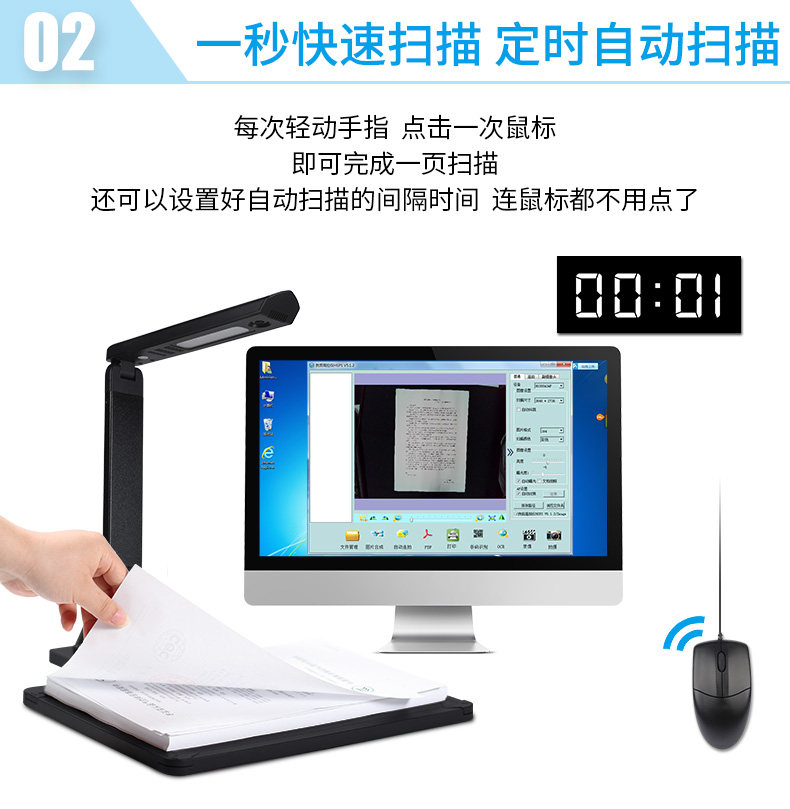 High-speed camera Test paper shooting photocopying High-speed scanning A4 office documents HD scanner Handheld portable