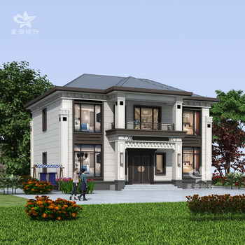 New Chinese-Style Two-Story Villa Design and Construction Drawings, Two-Story Small Villa, Rural Self-Built House, Modern Small Apartment Complete Set