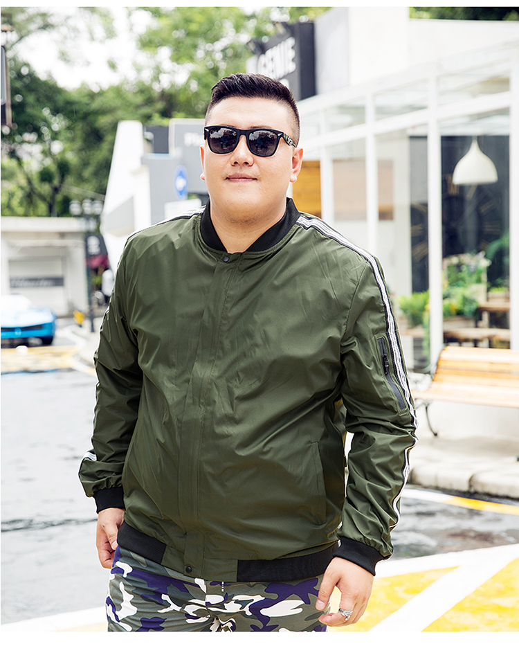2018 áo khoác nam mới mùa xuân và mùa thu cộng với phân bón XL áo khoác béo chất béo cậu bé béo béo thêm quần áo nam áo khoác trung niên
