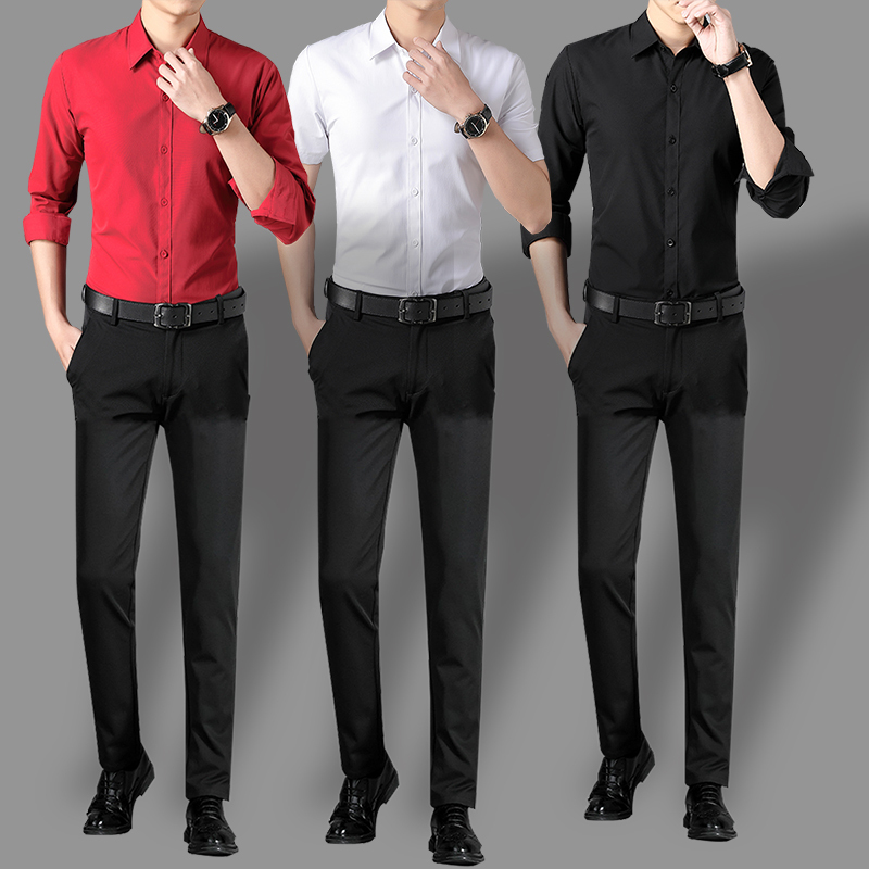Shirt and Trousers Suit for Men, Job Interview, Professional Attire, Graduation Photo, Formal Wear, Two-Piece Set, White Shirt, Slim Fit, Casual Wear Shirt and Trousers Suit for Men, Job Interview, Professional Attire, Graduation Photo, Formal Wear, Two-Piece Set, White Shirt, Slim Fit, Casual Wear