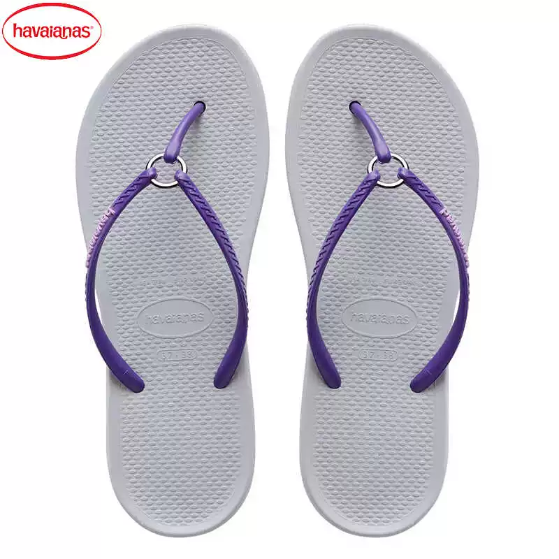 Женские сандалии Havaianas с тонкими ремешками, сланцы с кольцом и петлей на языке