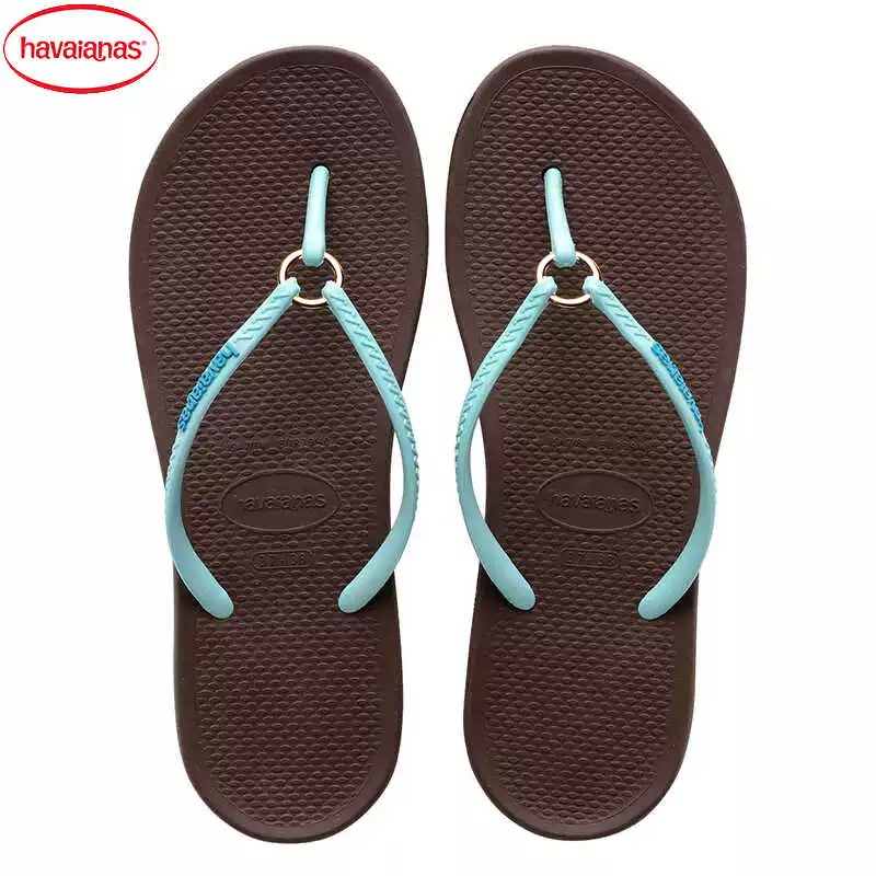 Женские сандалии Havaianas с тонкими ремешками, сланцы с кольцом и петлей на языке