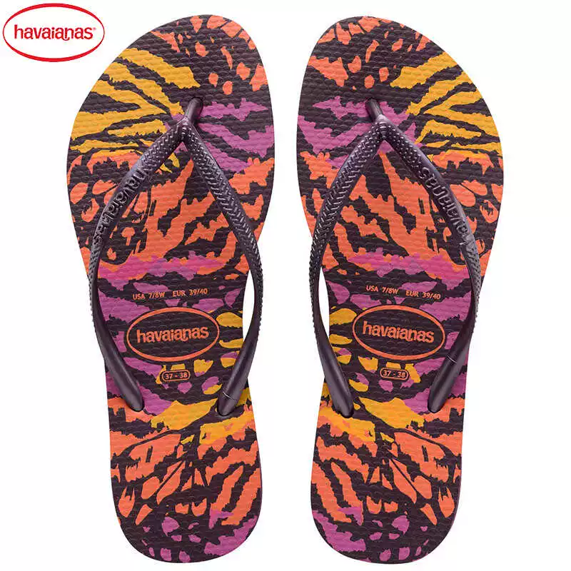 Стильные шлепанцы Havaianas, нескользящие тапочки, городской стиль, тонкие strap