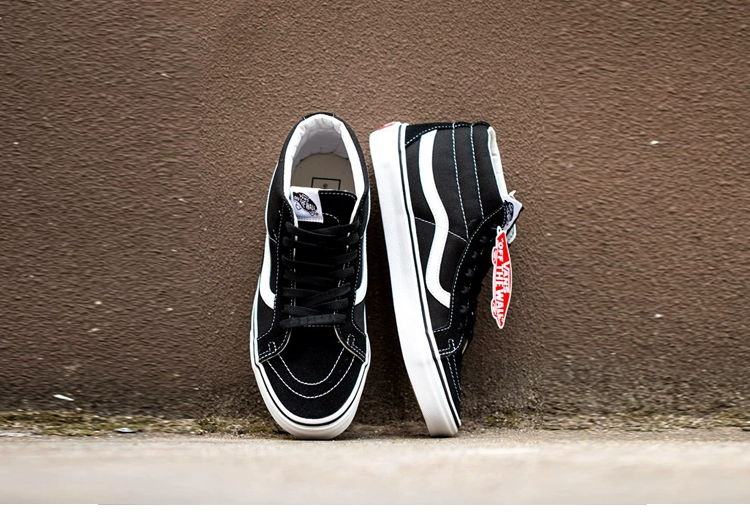 [锋] Giày Vans SK8 MID màu đen trắng đỏ vàng xanh lá cây giữa nam và nữ cổ điển | VN0A391F6 - Dép / giày thường