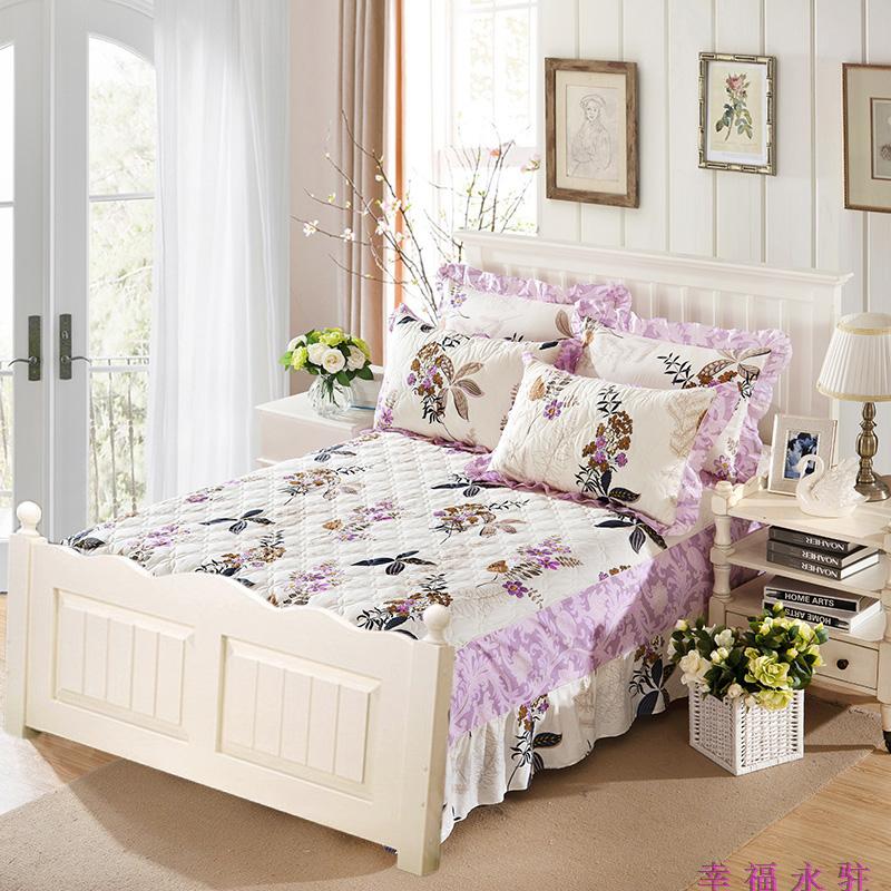 Chần bông trải giường cotton phong cách Châu Âu bedless giường váy mảnh duy nhất cotton cộng với cotton bed cover giường với giường baffle