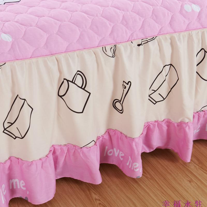 Chần bông trải giường cotton phong cách Châu Âu bedless giường váy mảnh duy nhất cotton cộng với cotton bed cover giường với giường baffle