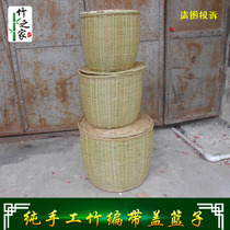 Bamboo gift box for tea egg round basket breeding hairy crab bamboo basket bamboo supermarket costume