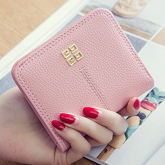 
European and American new coin wallet ultra-thin short small wallet for women fashion soft leather two-fold buckle wallet mini wallet