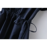 Приталенное платье, юбка для матери для отдыха, из хлопка и льна, короткий рукав, свободный крой