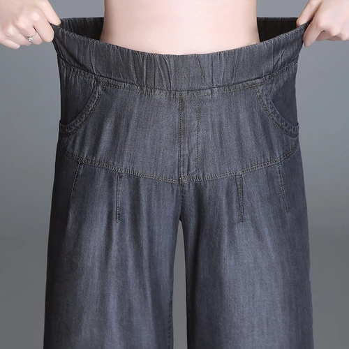 Летний тонкий фонарь, джинсовые штаны, по фигуре, эластичная талия, большой размер
