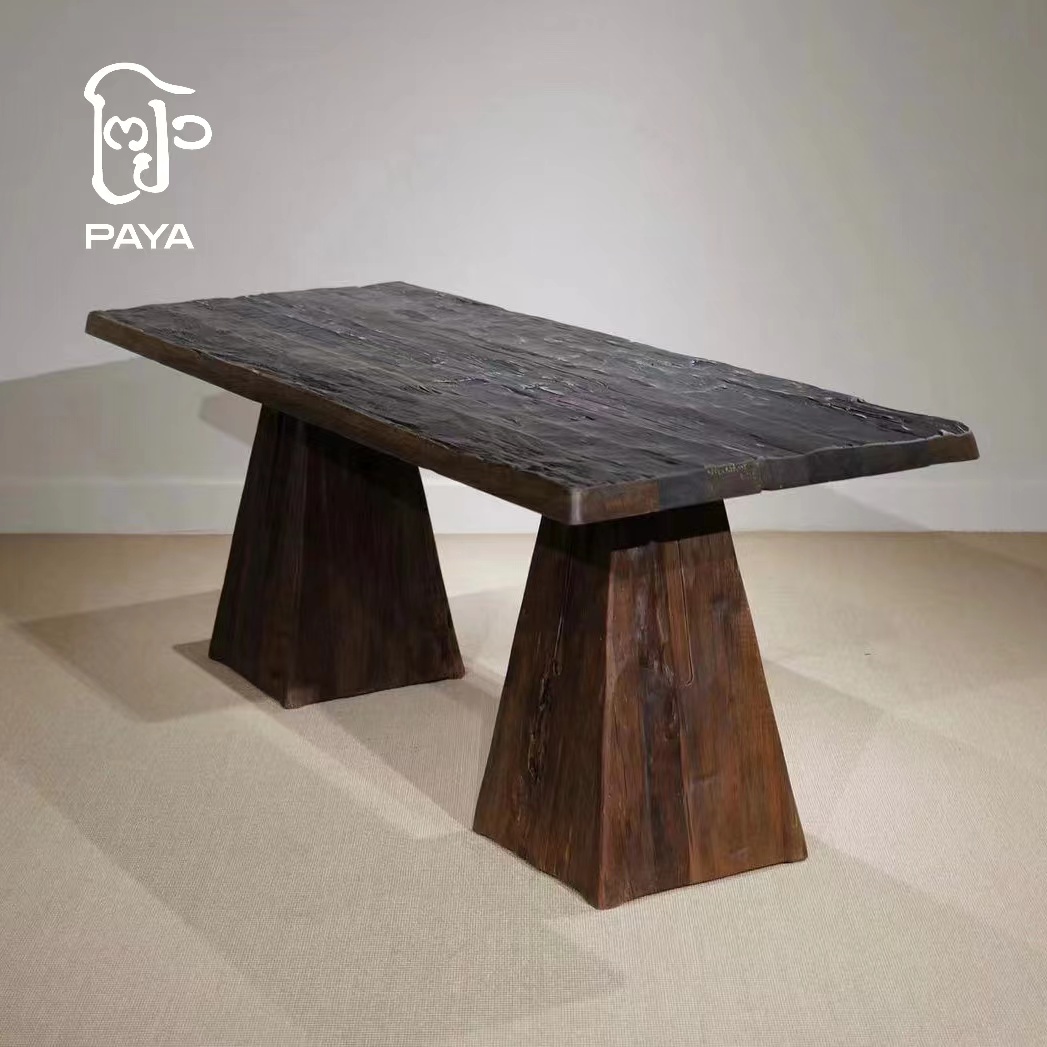 Pajagu wood Silence Wind double legs Long table solid wood table Original designer Home-Taobao