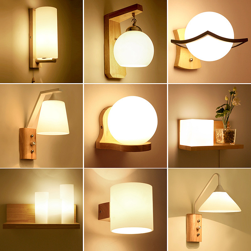 Wall lamp LED bed Nordic bedroom Modern simple personality Creative living room Stairway lighting Wedding room