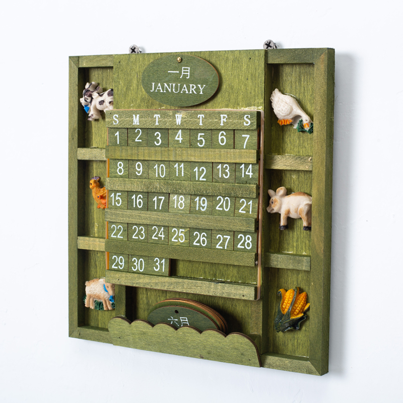 Calendar wall sticker 2021 creative wall hanging old log lanyard decoration net red bedroom wall pendant hanging calendar card