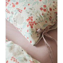 Flowers Wild Rabbit) Оригинальный чистый хлопок 100 4 кусочки Омытые хлопчатобумажкой постельное белье постельное белье