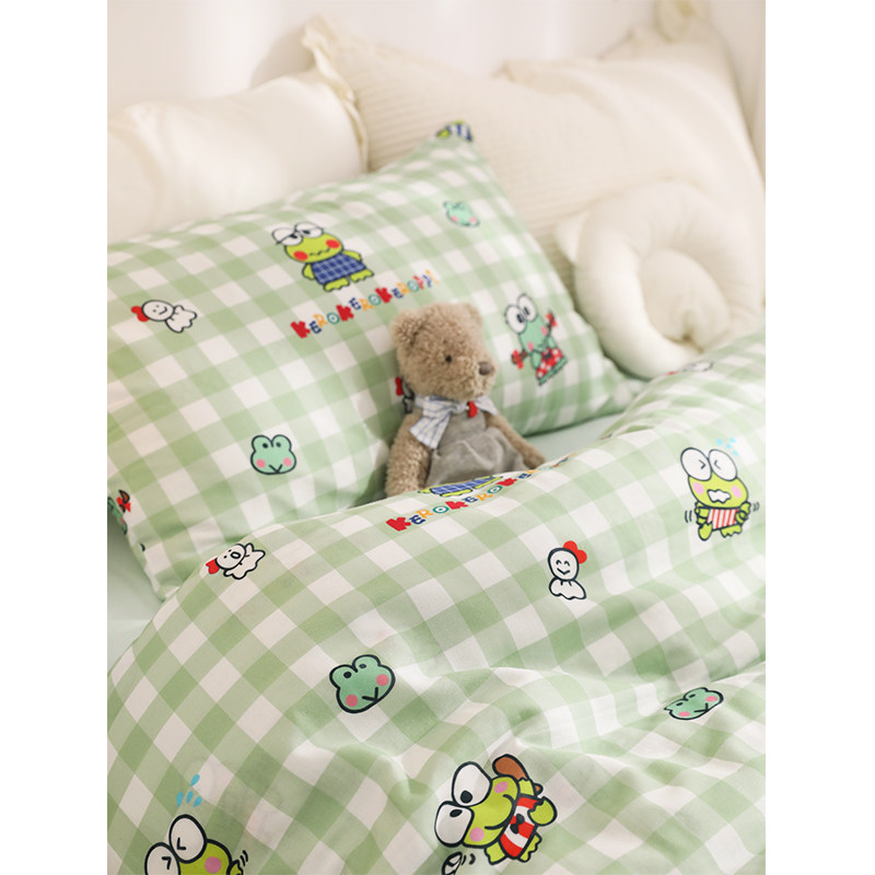 The Xiaomi steamed bun is a little more Keroppi-the large eye frog) Double layer of yarn Cartoon cute Three sets of four sets of beds
