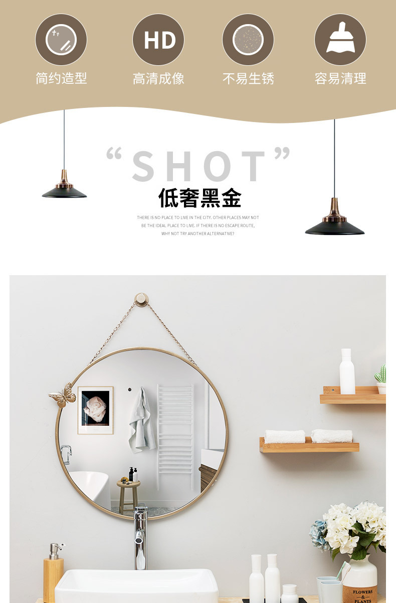 Gương lắp hộ gia đình kết hợp gương phòng tắm gương phòng tắm phòng tắm gương trang trí treo tường gương tường gương dài - Gương gương màu xám khói