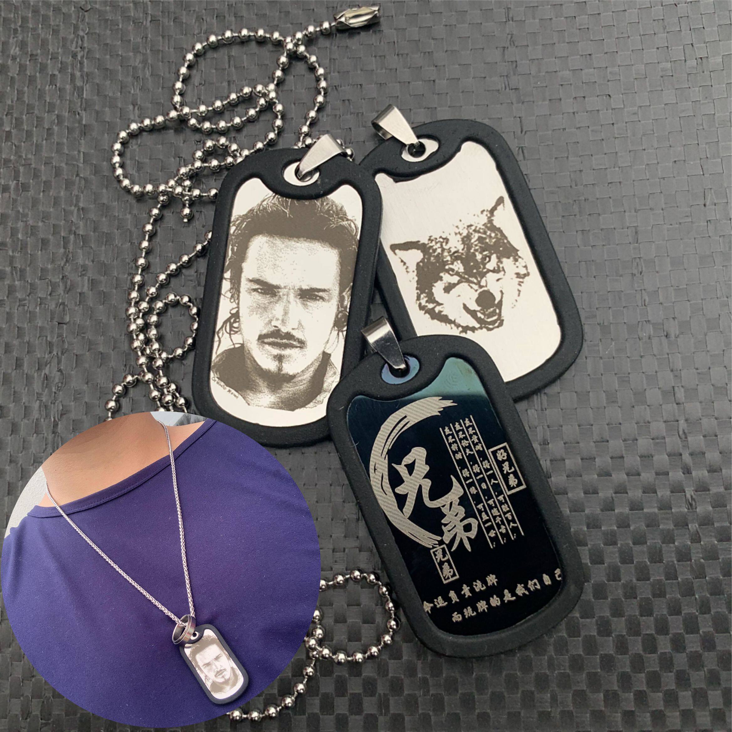 Pure titanium steel military brand custom lettering tide men and women hiphop pendant hip hop necklace Net red accessories gift