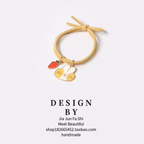 Small rubber band for boyfriend Korean red rope Hairband head rope ins son cute couple leather case hair rope hair accessories