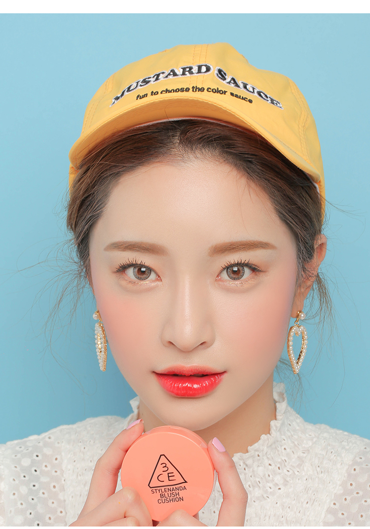 3ce air cushion blush Authentic nude trang điểm dưỡng ẩm làm sáng / phấn đỏ mặt đỏ cà rốt / khả năng sửa chữa / đào - Blush / Cochineal bảng má 3ce