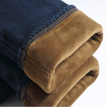 Winter gush thickened jeans lady 90% small foot fever four-sided elastic high waist warm outside wearing long pants woman