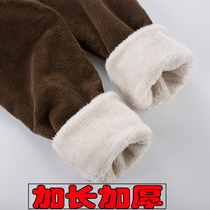 Gush light core suede pants female winter 2020 new lengthen pants tightness waist casual loose thickened strips suede kharen pants