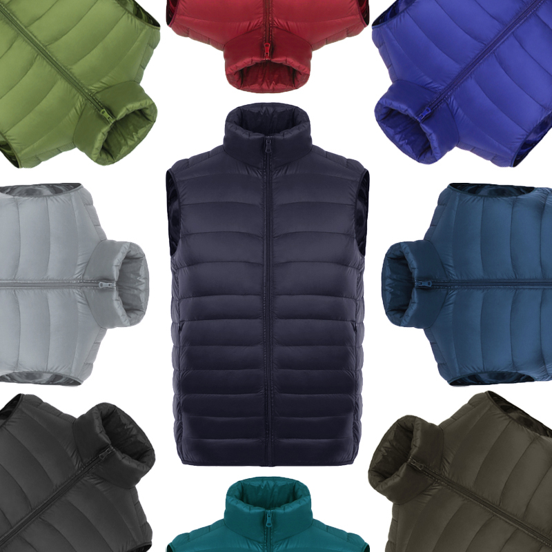 Off-Season Autumn and Winter New Men's Stand-Collar down Vest Jacket Sleeveless Jacket Lightweight down Vest Large Size Inner Liner