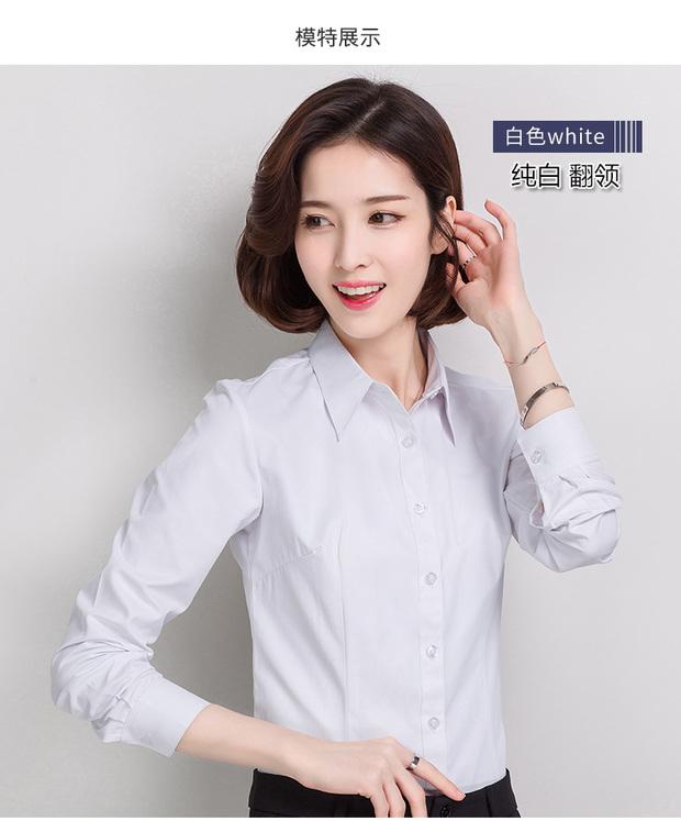 Áo sơ mi trắng nữ tay dài 2018 xuân mới chuyên nghiệp áo ol overalls sơ mi mỏng mỏng Han Fan mùa thu thoi trang cong so