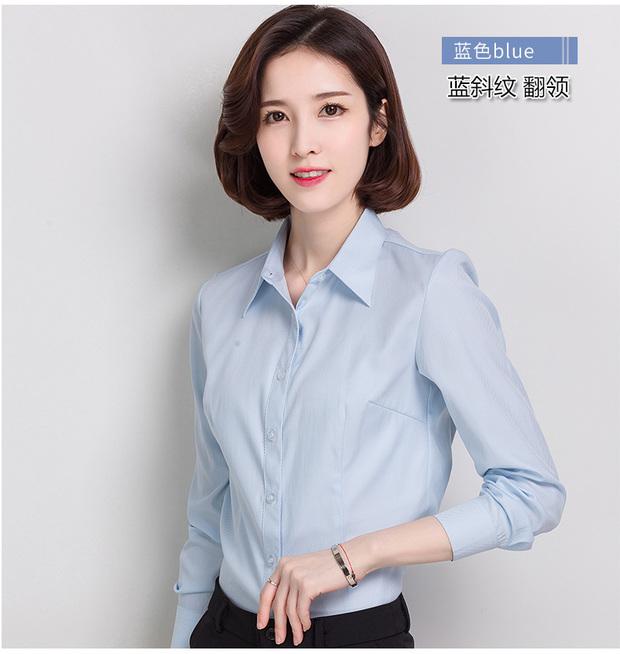 Áo sơ mi trắng nữ tay dài 2018 xuân mới chuyên nghiệp áo ol overalls sơ mi mỏng mỏng Han Fan mùa thu thoi trang cong so