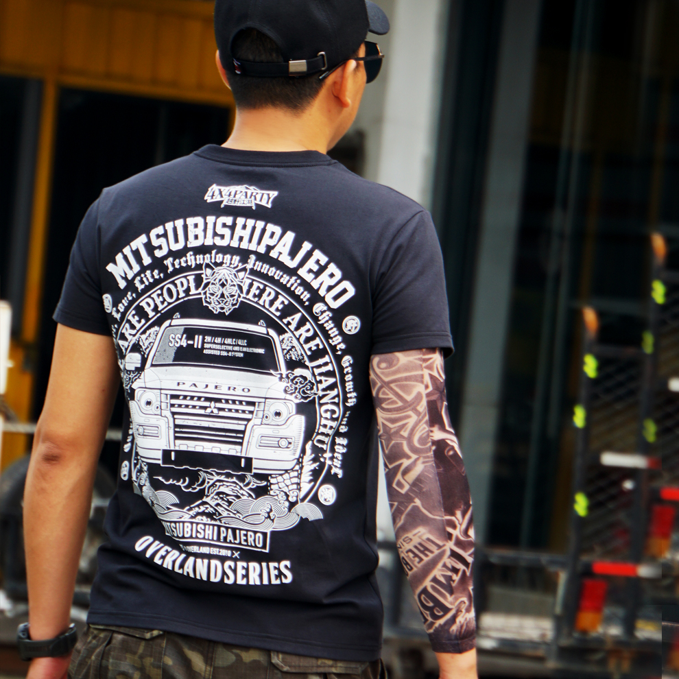 Cross-country rivers and lakes four seasons round neck print men's T-shirt new Lynx three ling Pajero slim large pop