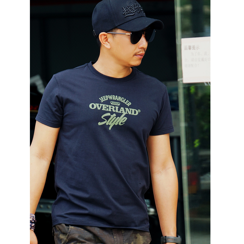 Cross-country Lakes Short Sleeve T-Shirt Male Pure Cotton Printed Half Sleeve Pastoral man JL big size to fix the tide