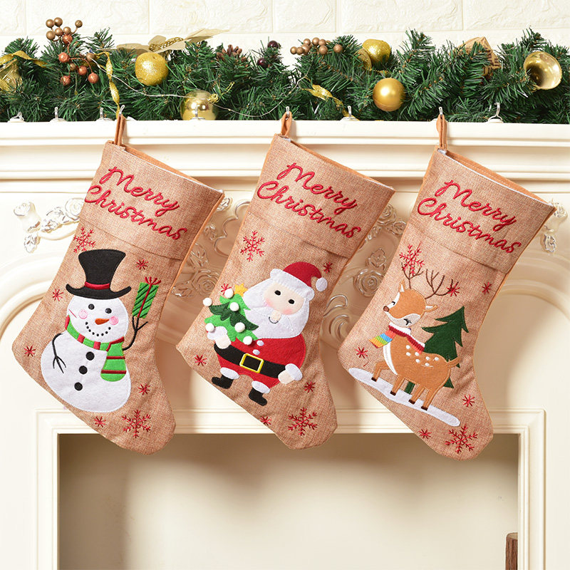 Christmas Gifts Socks Christmas Old Man Snowman Gift Big Bag Decoration Placement Socks Christmas Apple Socks